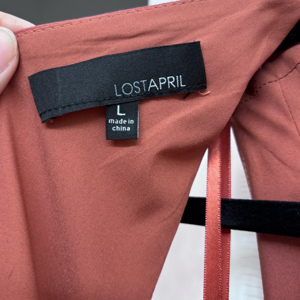 Lost April Sleeveless Jumpsuit with Back Straps in Terracotta - Picture 7 of 15